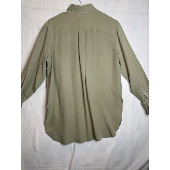 Ann Taylor 100% Silk Button Up Collared Cuff‎ Links Size 4 - Picture 10 of 13